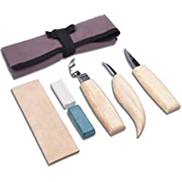 Momoco Herramientas de Talla de Madera- Kit de Tallado en Madera 7 Piezas Juego de Cuchillos de Talla de Madera con una…